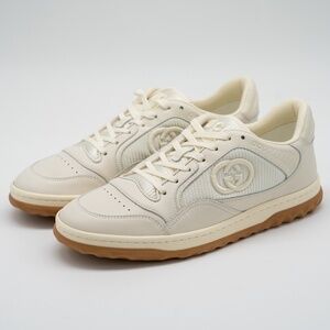Size 40.5G 10.5 US Gucci MAC80 Sneakers Off White Brown GG Leather